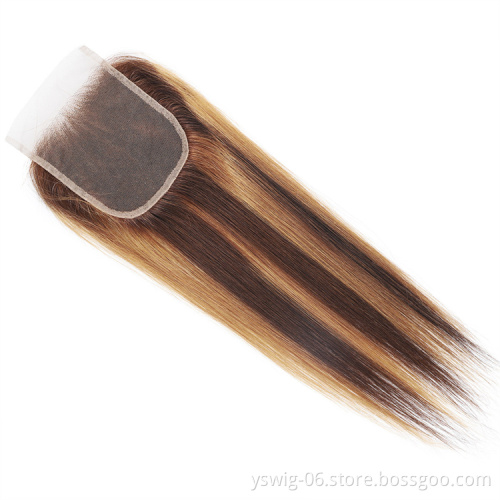 Hot Sale Brazilian Hair Virgin Hair Extension Piano Mix Color Human Hair Bundles With Closure